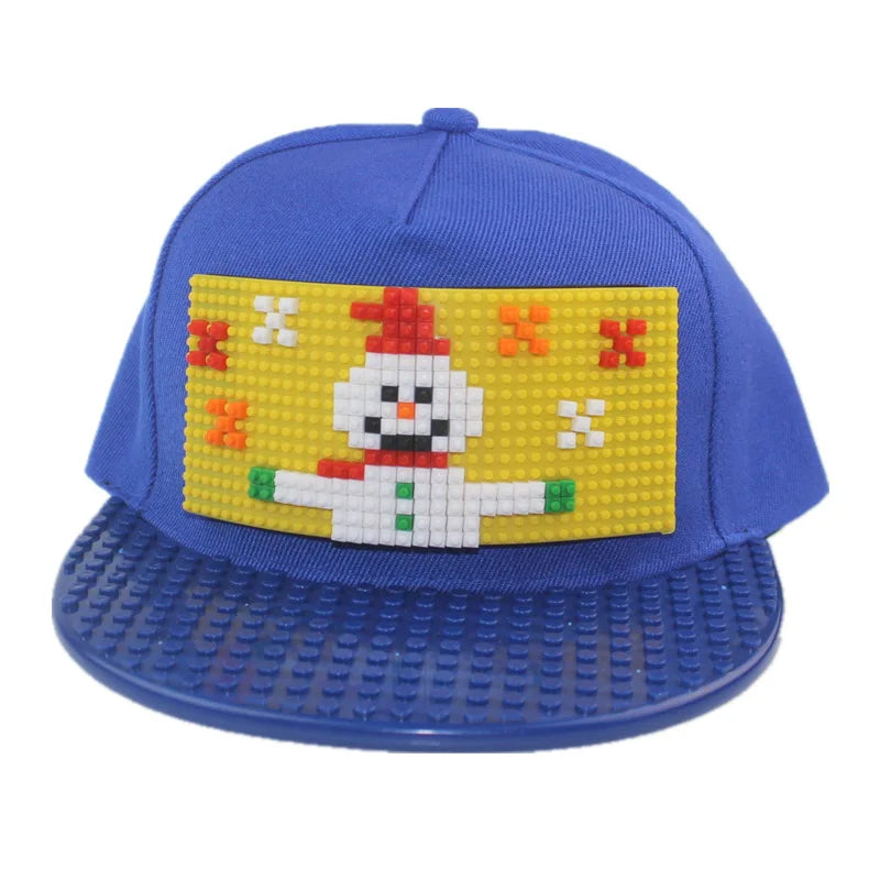 Șepci de baseball cu imprimeu cartoon patchwork, blocuri DIY, șepci snapback, șepci hip-hop pentru bărbați și femei, șepci detașabile cu pixeli, șepci „dad hats”, pentru copii și adulți