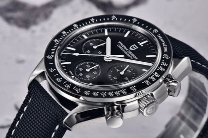 PAGANI DESIGN 2026 New Moon Watch Retro Luxury Quartz Watches For Men Stainless steel Luminous waterproof Sport Chronograph Man