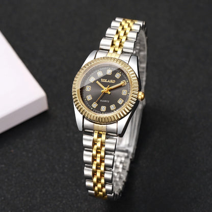 Luxury Men Calendar Quartz Watch  Fashion Rhinestone Steel Men's Business Watches Reloj Hombre Clock Gift（Without Box）