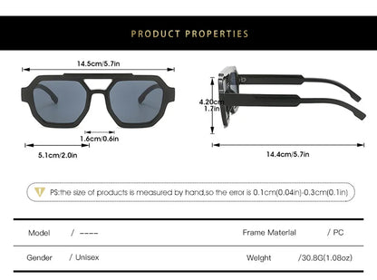 Fashion Pilot Oversized Sunglasses For Women New Double Bridges Sun Glasses Female Retro Square Leopard Purple Eyewear Trendy