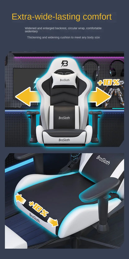 S8 Gaming Chair with 3D Armrests, Ergonomic Adjustable Backrest, Computer Office Chair, Leather Gamer Chair with Nylon Feet