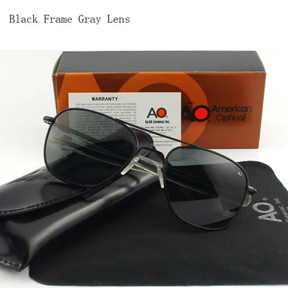 Pilot AO Sunglasses Men Top Quality Brand Designer AGX Tempered Glass Lens Sun Glasses Male