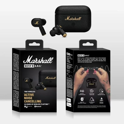 Marshall Motif II ANC True Wireless Earbuds Bluetooth 5.2 Noise Cancelling Headphones with Mic