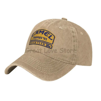 Camel Trophy 91 Καπέλο καουμπόη Ρετρό Ρυθμιζόμενο Καπέλο γκολφ από πλυμένο βαμβάκι Καλοκαιρινά vintage γείσα Καπέλα μπέιζμπολ
