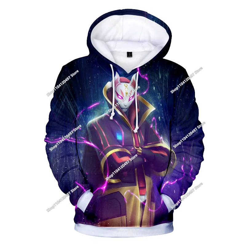Children's Fortnite Anime Hoodie Men's Streetwear Hip-Hop Sportswear Casual Loose Fit Sweatshirt Outdoor Fashion