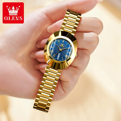 OLEVS Watch Luxury Woman Elegant Quartz Watch Scale Waterproof Luminous Automatic Week Date Ladies Watch Fashion Dress 7008