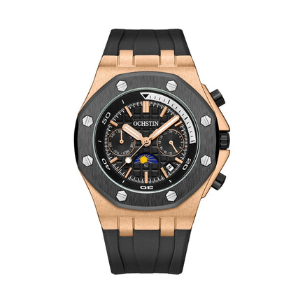 OCHSTIN Automatic Men Watches Luxury Designer Octagon Bezel Mechanical Date Day Night Dial Luminous Male Trendy Sport Wristwatch