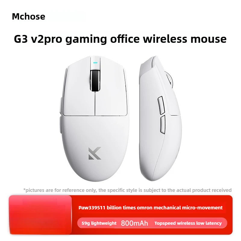 MCHOSE G3 V2 PRO Wireless Mouse Bluetooth Tri-Mode Ergonomic Gaming Mouse Lightweight Office Mouse for Laptop & PC