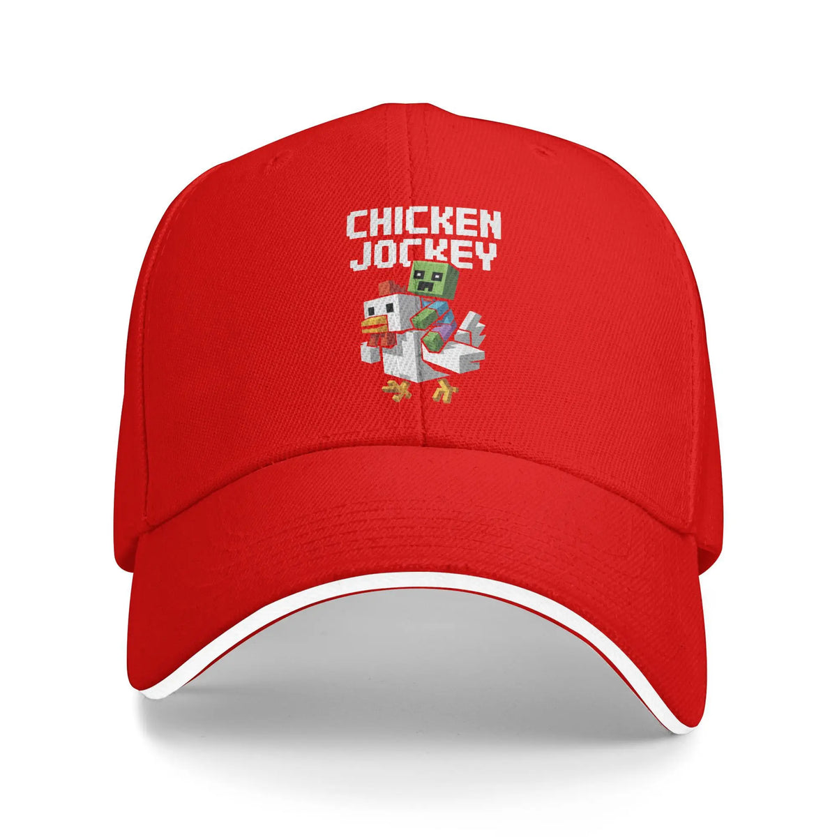 Czapki z daszkiem z motywem „Chicken Jockey Zombie Pixel Art Zombie Movie” dla mężczyzn i kobiet – czapki typu trucker do ćwiczeń na świeżym powietrzu, czapki przeciwsłoneczne z regulacją