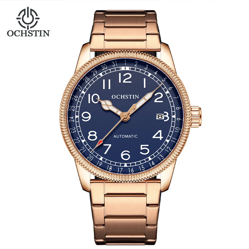 OCHSTIN Automatic Mens Watches Top Brand Luxury Auto Date Mechanical Military Sports Male Clock Luminous Hands Gift for Husband