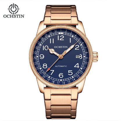 OCHSTIN Automatic Mens Watches Top Brand Luxury Auto Date Mechanical Military Sports Male Clock Luminous Hands Gift for Husband