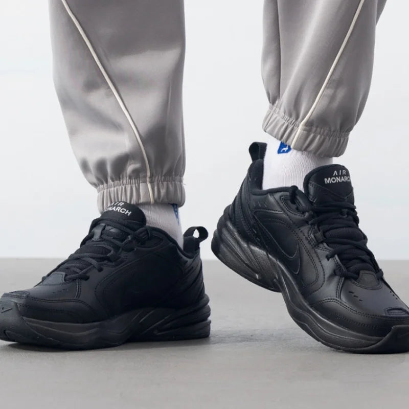 Nike Ανδρικά Παπούτσια Air Monarch IV Μαύρα Triple Black Dad Παπούτσια Τρεξίματος 415445-001