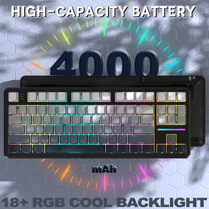 ATTACK SHARK X87 Wireless Mechanical Gaming Keyboard Tri-Mode BT5.0/2.4G/USB-C Gasket Hot Swappable Custom Keyboard Pre-lube