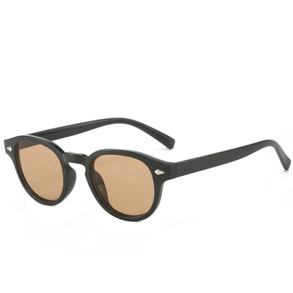 Simple Vintage Round Sunglasses Women Men 2025 Luxury Brand Design Retro Rivet Yellow Blue Lens Square Sun Glasses Female UV400