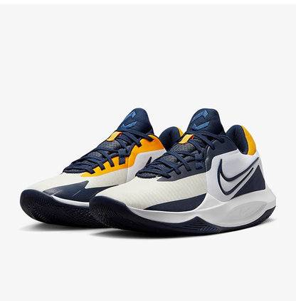 Sapatilhas de basquetebol Nike Precision 5 genuínas para homem, cano baixo DD9535-101