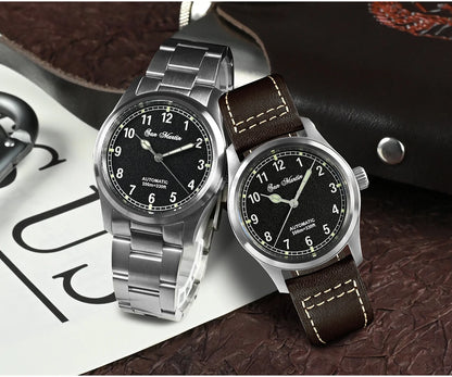 San Martin Simple Men Watch 37mm Pilot Miyota 8215 Classic Military Explore Automatic Mechanical Watches Waterproof 100m