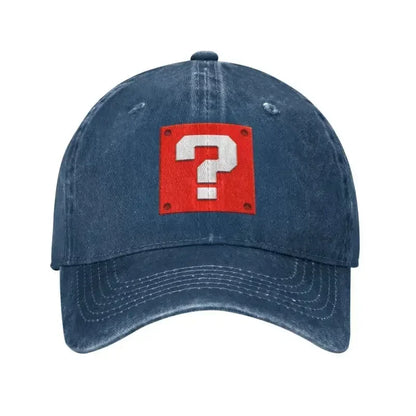 Custom Fashion Cartoom Game Question Block Baseball Cap Women Men Adjustable Unisex Cotton Dad Hat Performance Snapback Caps