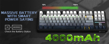 ATTACK SHARK X87 Wireless Mechanical Gaming Keyboard Tri-Mode BT5.0/2.4G/USB-C Gasket Hot Swappable Custom Keyboard Pre-lube