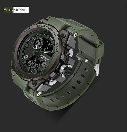 SANDA Top Luxury Watches Men Military Army Mens Watch Waterproof Sport Wristwatch Dual Display Watch Male Relogio Masculino