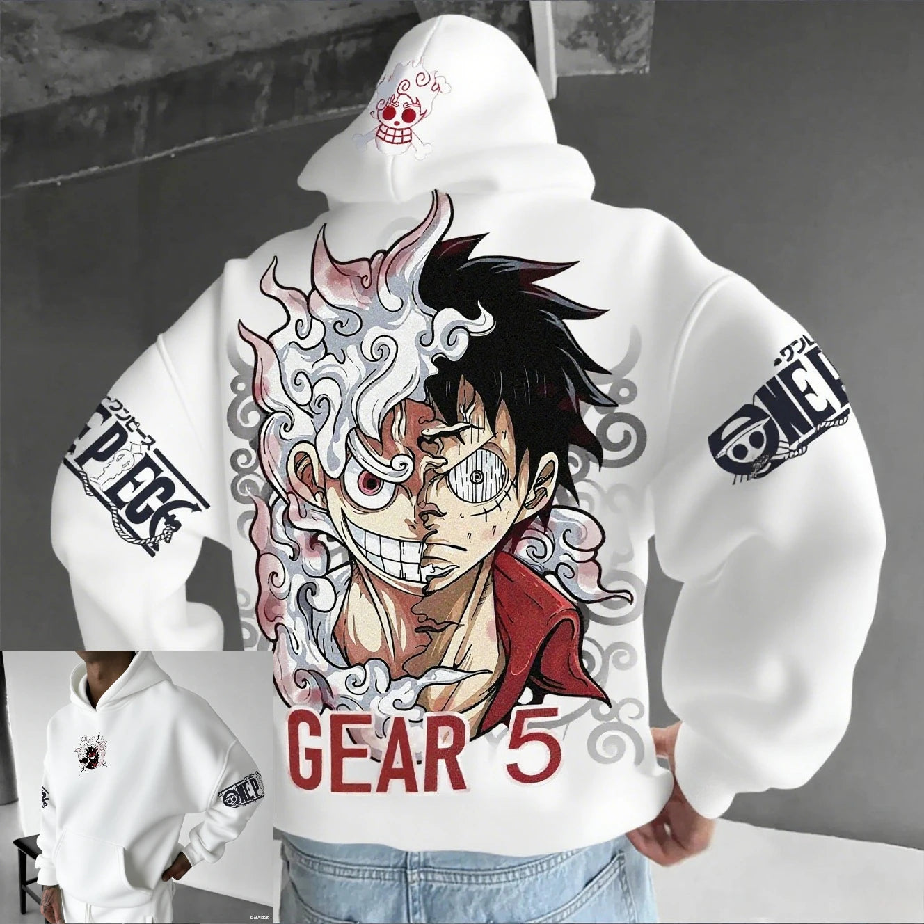 Anime Hoodie Men Women One Piece Luffy Gear 5 Nika Streetwear Casual Pullover Sweatshirt Autumn Winter Cosplay Long Sleeve Tops