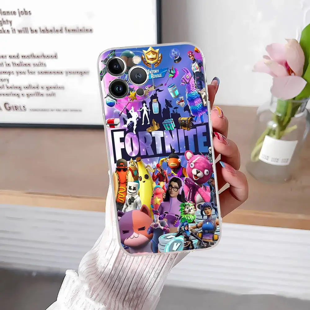 F-Fortnites-Cools Phone Case For iPhone 17, 16, 15, 14, 13, 12, 11 Pro Max Plus Soft Cover Personalized DIY