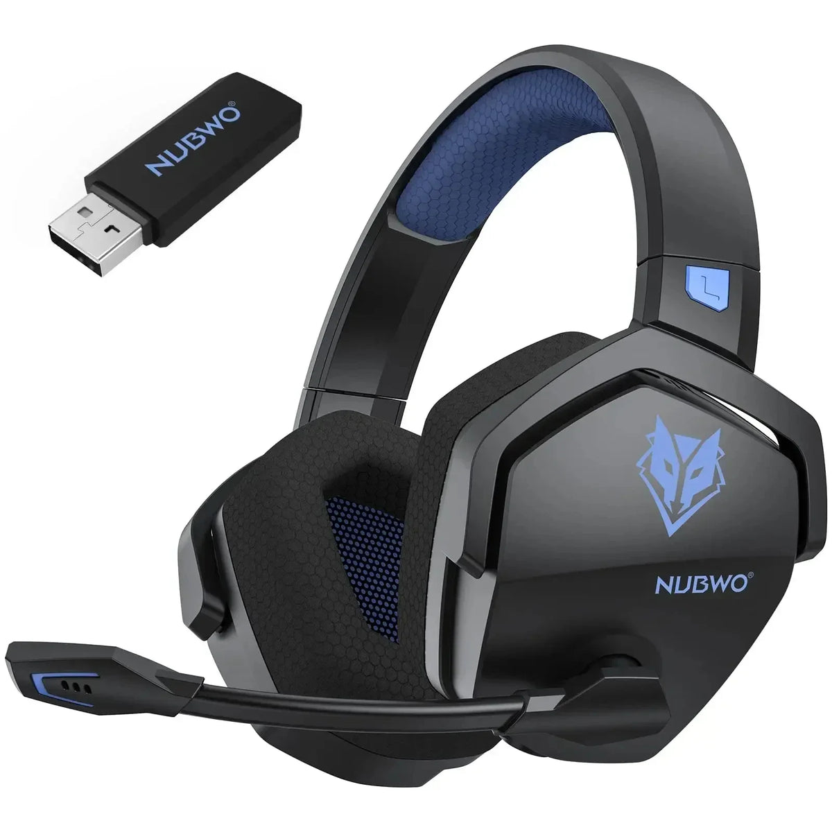 NUBWO G06 Casque Gaming Sans Fil 2.4GHz Bluetooth 5.3 Stéréo Double Mode avec Micro pour PS5 PS4 PC Switch Mobile Ordinateur Portable, pour Joueurs