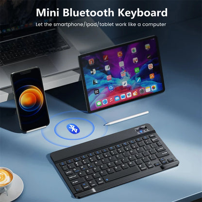 Mini teclado Bluetooth RGB sem fios de 10 polegadas com retroiluminação, touchpad e compatibilidade com iOS, Android, Windows e iPad