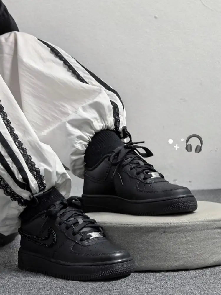 Nike Air Force 1 Comfortable Versatile Non-Slip Wear-Resistant Low-Top Sneakers Black and White Dh2920-001