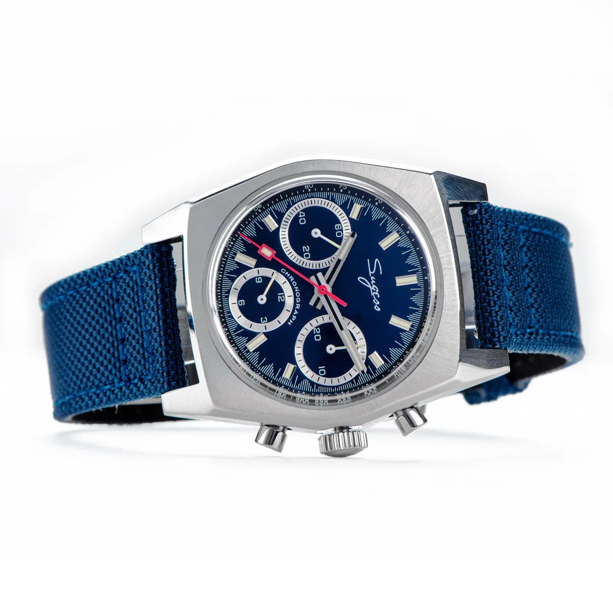 Sugess 37mm Men's Pilot Watches Original ST19 Chronograph Swanneck Mechanical Wristwatches Dome Sapphire Crystal Force Army 2024