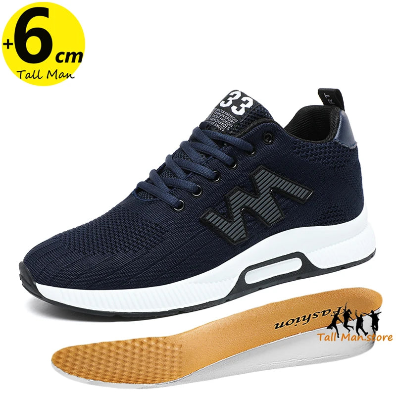 Chunky Sneakers Men  Elevator Lift Height Increase  Insole 6cm  Sports Plus Size 37-46
