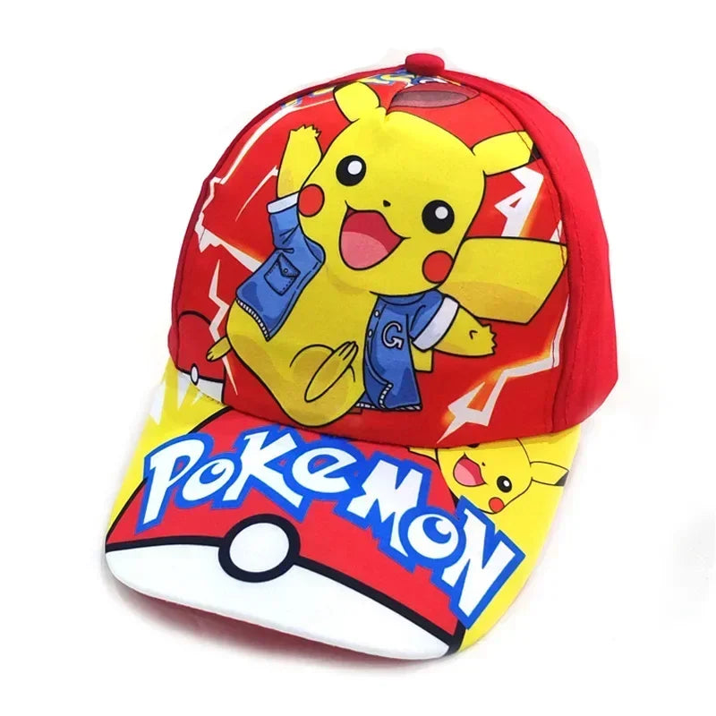 Czapka baseballowa z nadrukiem Pikachu z anime „Pokémon Go”, wykonana z poliestru, z daszkiem w stylu kreskówkowym, do przebierania się dla dzieci, jako dekoracja lub prezent urodzinowy
