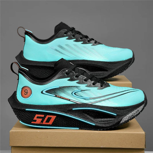 Men's Sports Shoes Cushioning Non-Slip Flat Wear Resistant Sneakers Mesh Breathable Platform Soft Running Shoes for Man