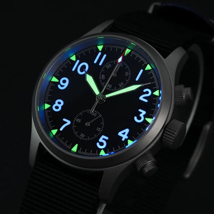 Militado ML1868KF Retro VK67 Quartz Chronograph Watch Stainless Steel Case 3 Dial Waterproof 100M  Multifunction Military Watch