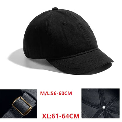 Nagy fejméretű, hátul zárt, 5 cm-es rövid karimájú baseball sapka férfiaknak, hálós, testre szabott sapkák, rugalmas, teljesen zárt sapkák, 56–60 cm, 61–65 cm