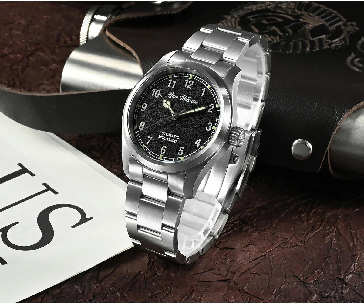 San Martin Simple Men Watch 37mm Pilot Miyota 8215 Classic Military Explore Automatic Mechanical Watches Waterproof 100m