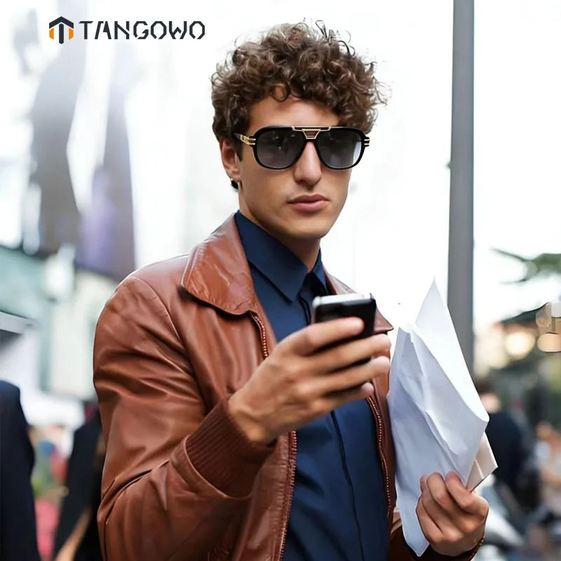 TANGOWO Mens Sunglasses Free Shiping Glasses Man Sunglass Eyewear Luxury Designer Lenses Women Lens New in Lunette Men Women's