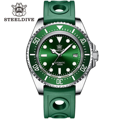 SD1964 Steeldive Brand 2023 Red-Black 45.4MM Men Sapphire Glass Luminous 1000M Waterproof NH35 Dive Watch with Ceramic Bezel