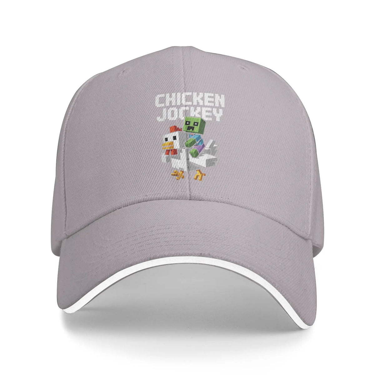 Czapki z daszkiem z motywem „Chicken Jockey Zombie Pixel Art Zombie Movie” dla mężczyzn i kobiet – czapki typu trucker do ćwiczeń na świeżym powietrzu, czapki przeciwsłoneczne z regulacją