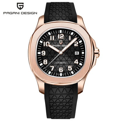 PAGANI DESIGN 2026 New Men's Watches Rose Gold Top Luxury  Automatic Watch For Men Barrel dial Steel Mechanical Wristwatch Men