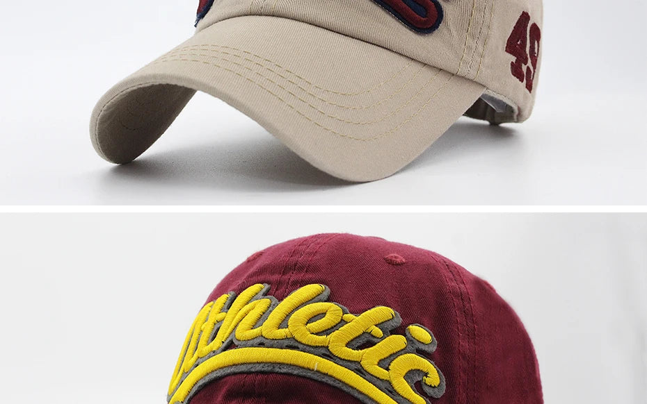 Czapka baseballowa z haftem wielkimi literami – męska letnia czapka codzienna, damska modna czapka typu snapback z bawełny, czapka z daszkiem w stylu hip-hopowym, jesienna czapka z regulowanym paskiem