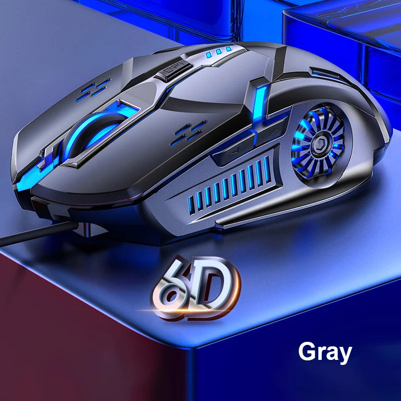 G5 žični gaming miš sa šarenim pozadinskim osvjetljenjem, 6 tipki, tihi miš, 4 brzine, 3200 DPI, RGB gaming miš za računalo i prijenosno računalo