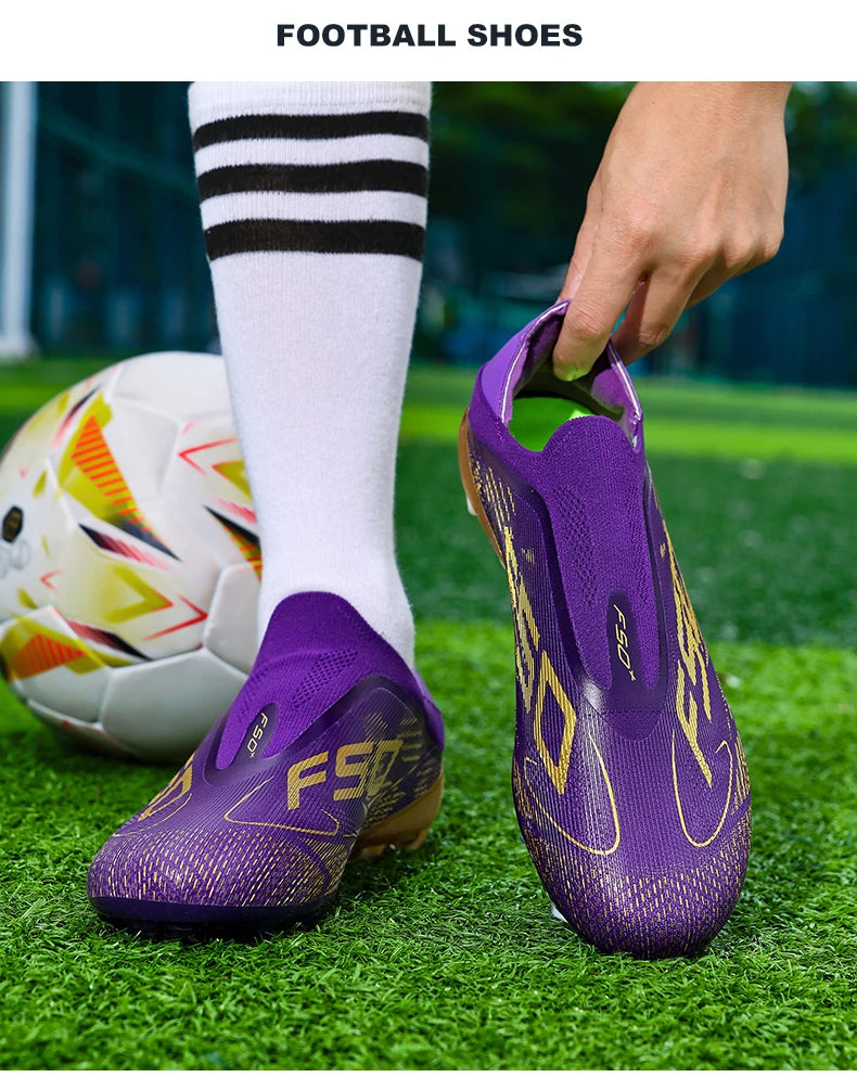 New Men Soccer Shoes Match Football Boots Non-Slip Boys High-quality Outdoor Sneakers Grass Cleats Hot-selling High-top Light