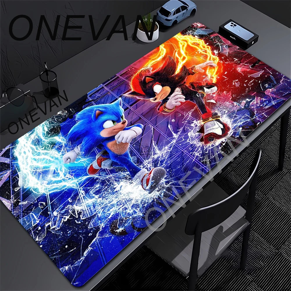 HD Printing Kawaii Sonics The Hedgehogs Mouse pad XXL Large Locking Edge Non-slip Speed Keyboard Mats Computer Gamers