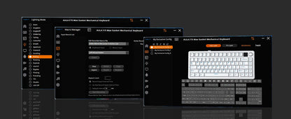Teclado mecânico sem fios EPOMAKER X AULA F75 MAX Compact 75% ANSI Layout com ligação com fios/Bluetooth/2.4GHz, ecrã TFT e botão rotativo