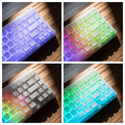 Teclado mecânico XVX M67 JadeStone com teclas IMD-Tech, hot-swappable, gasket, tri-mode, RGB personalizado, sem fios, 65%
