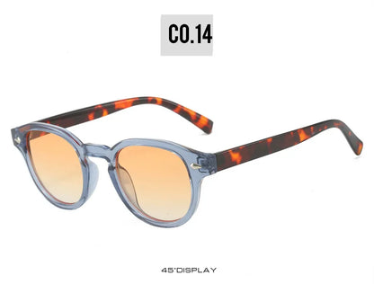 Simple Vintage Round Sunglasses Women Men 2025 Luxury Brand Design Retro Rivet Yellow Blue Lens Square Sun Glasses Female UV400