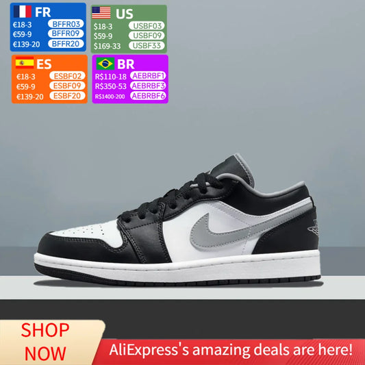 Nike Air Jordan 1 Low Unisex Basketball Shoes, Cushioned Comfort Lightweight for Sport & Casual Wear 553558-040