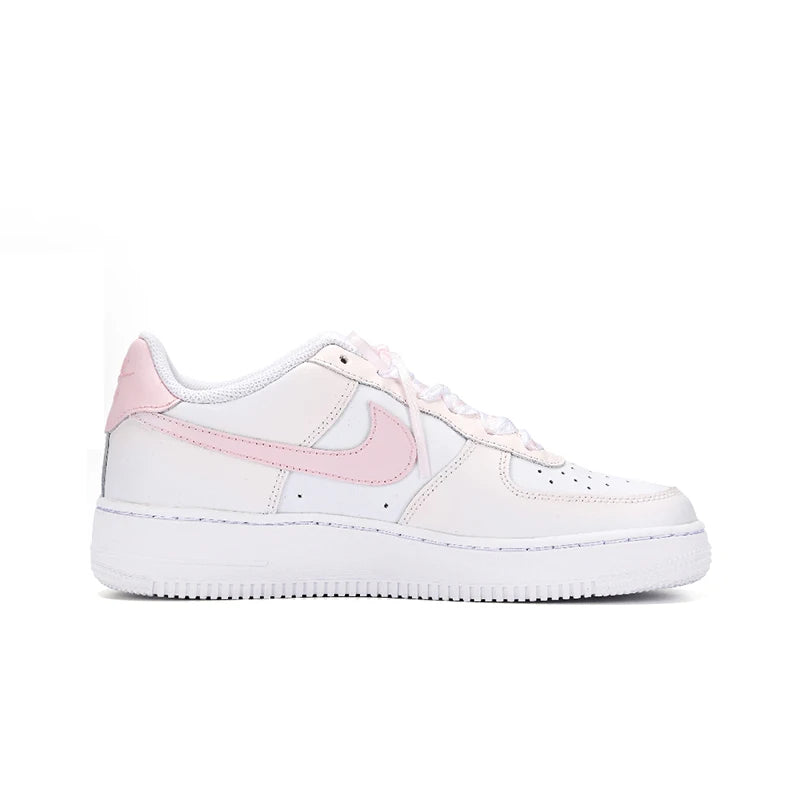 Custom Sneakers Nike Air Force 1 Low Heartbeat Reflection Deconstructed Gradient Sneakers with Ribbon Embossed Details for Women