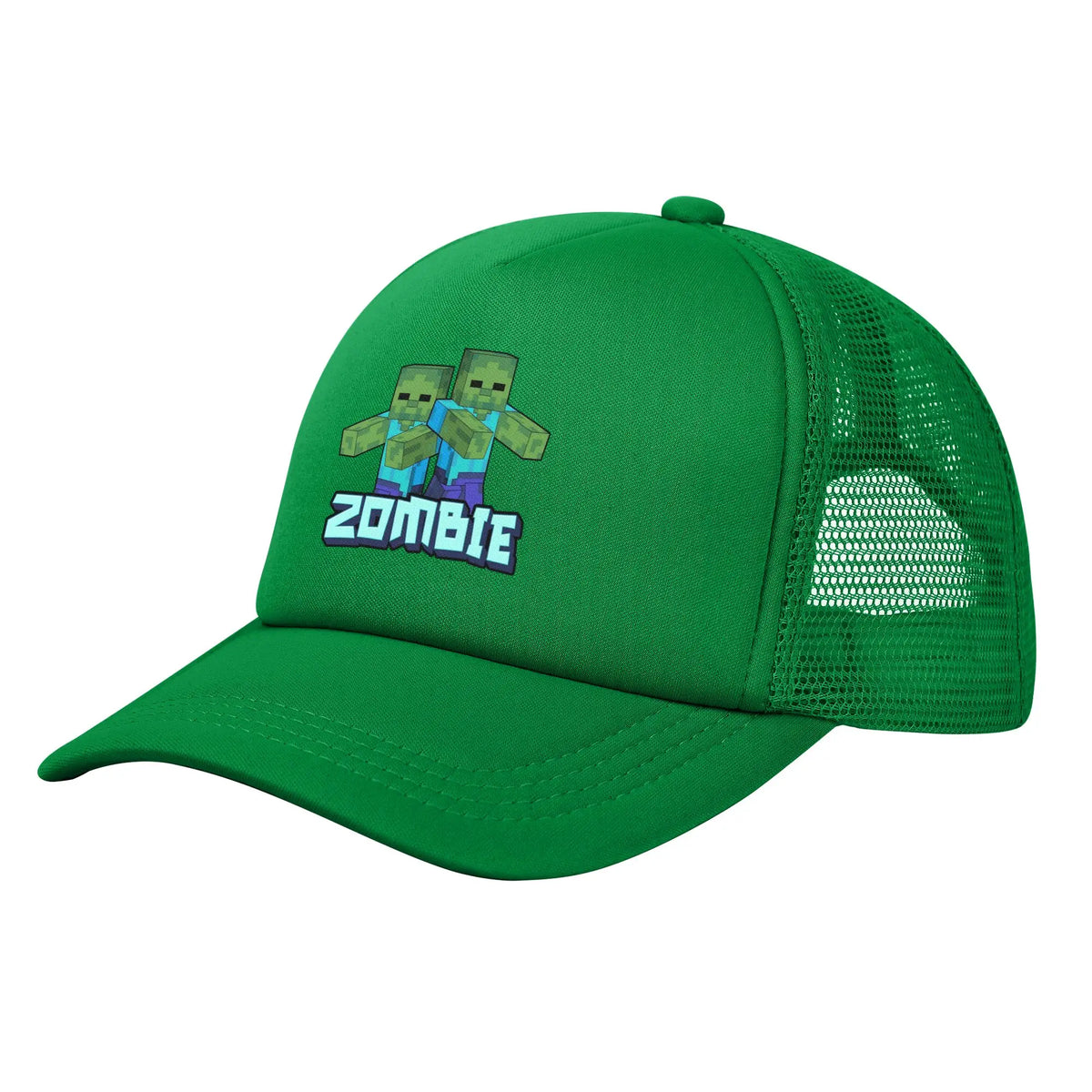Czapki typu „trucker” dla dorosłych z motywem zombie, wrogich mobów, czapki baseballowe z siateczką, czapki poliestrowe, czapki przeciwsłoneczne, czapki golfowe z regulacją, czapki letnie