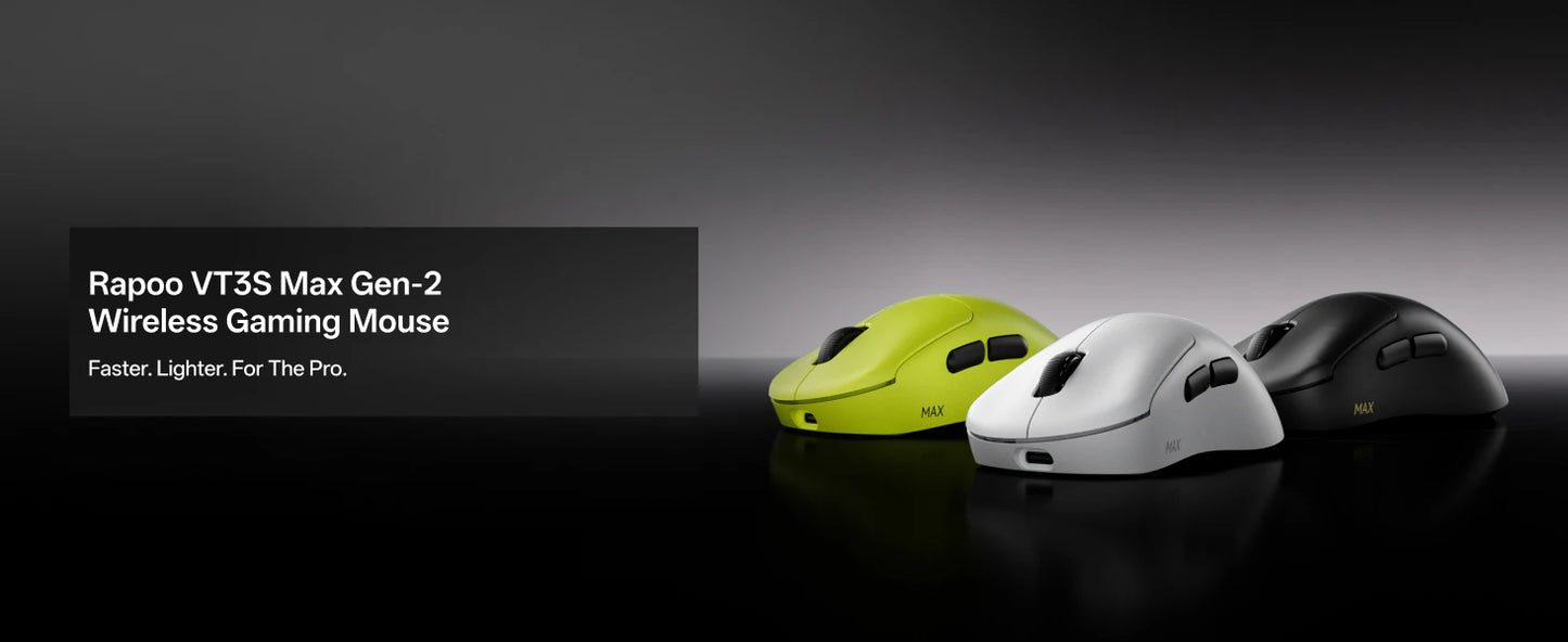 Rapoo VT3S /VT3S MAX GEN-2 Bezprzewodowa mysz gamingowa, prawdziwe 8K Wireless Polling Rate, 49g, ultralekka, czas pracy baterii do 750Hr